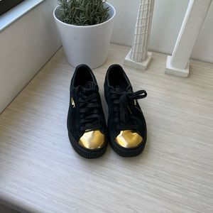 PUMA black suede womens US size 6